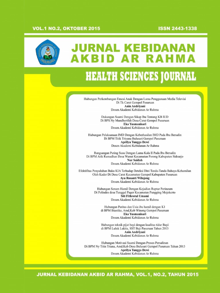 Jurnal Vol 1 No 2 Tahun 2015 | PDF | Kesehatan Holistik