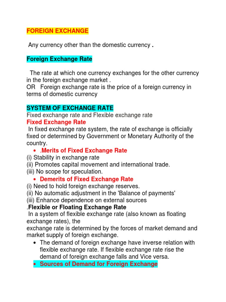 Foreign Exchange Rate PDF Exchange Rate Floating Exchange Rate