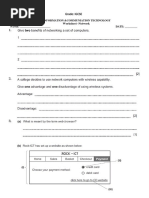 Grade: IGCSE: Worksheet - Network