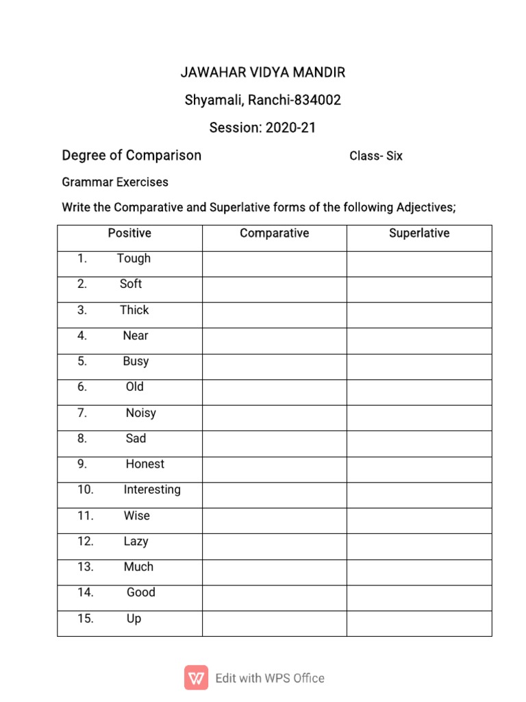 Ad Exercise Class 6 | PDF