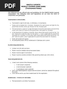 MLBB Tournament Rules