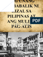 Ang Unang Pagbabalik Ni Rizal Sa Pilipinas at