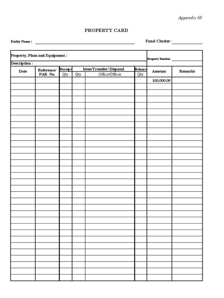 Property Card Qty. Qty. Office/Officer Qty. 100,000.00 PDF Receipt