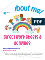 All About Me Direct Work Sheets and Activities