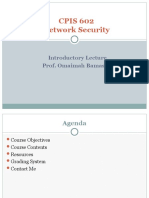 CPIS 602 Network Security Intro Lecture Agenda Objectives Contents Resources Grading Contact
