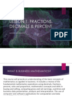 Learn fractions, decimals and percentages
