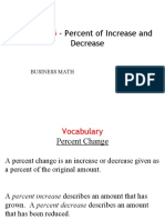 Lesson 5: - Percent of Increase and Decrease