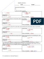 Worksheet No. 4 Kinematic Equations of Motion 1 Answer Key