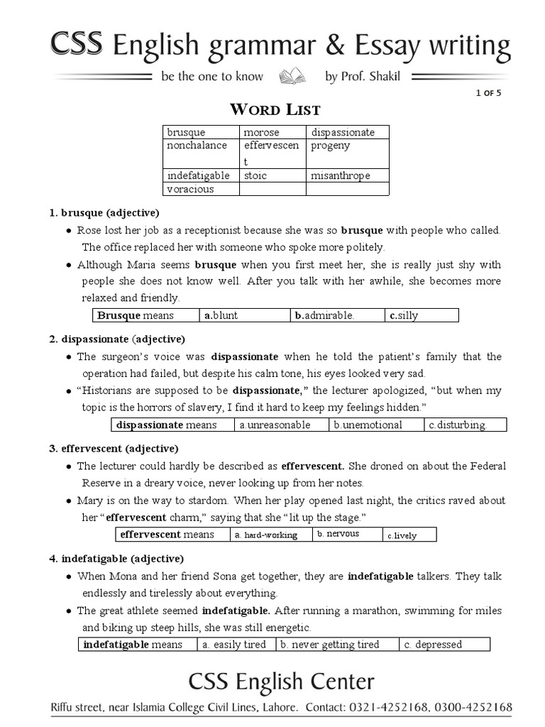 Vocabulary Word List and Exercises | PDF | Jeans | Trousers