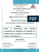 Etude Et Conception Dun Systeme Automatise Du Processus de Stockage Du Ciment a La CIMBENIN SA