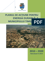 Planul de Actiune Pentru Energia Durabila A Municipiului Timisoara 2014-2020 Reevaluat in 2014 Aprobat Prin HCL NR 550 Din 11 Noiembrie 2014