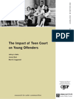 The Impact of Teen Court On Young Offenders: Research For Safer Communities