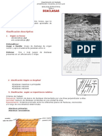 Definición. Clasificación descriptiva. Discontinuidades físicas del macizo rocoso, que no han tenido desplazamiento paralelo apreciable de sus planos.