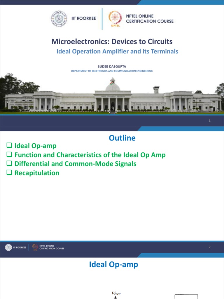 Lec50 NPTEL Microelectronics PDF Operational Amplifier Amplifier