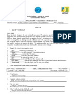 LINGUA INGLESA 3A - Compreensão e Produção Oral: Universidade Federal Do Ceará Instituto UFC Virtual