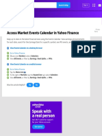Access Market Events Calendar in Yahoo Finance - Finance For Web Help