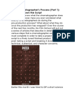 The Cinematographer's Process (Part 1)