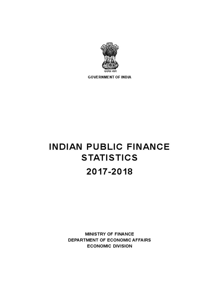Indian Public Finance Statistics 2017-18 | PDF | Government Budget ...