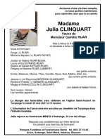 Madame Julia Clinquart: Veuve de Monsieur Camille RUAR