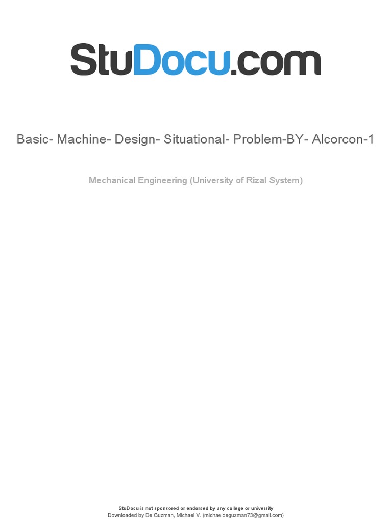 Basic Machine Design Situational Problem by Alcorcon 1 | PDF | Beam ...