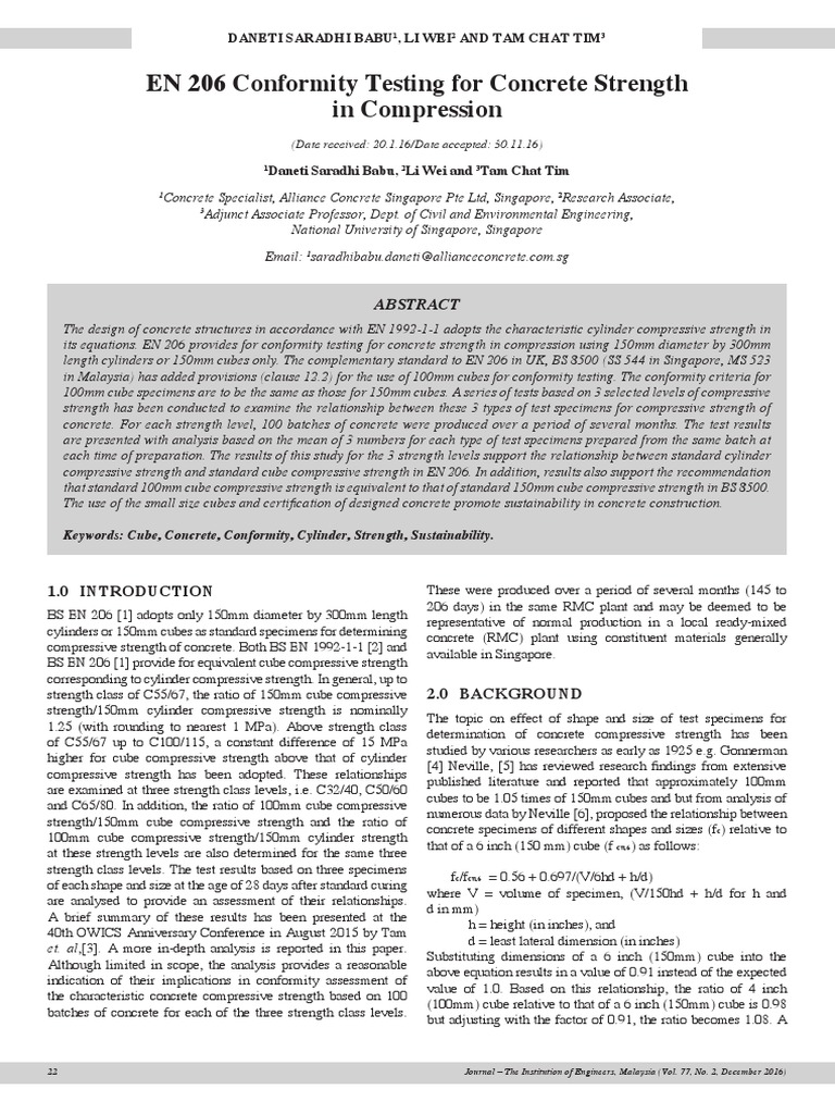 En 206 Conformity Testing For Concrete Strength | PDF | Strength Of ...