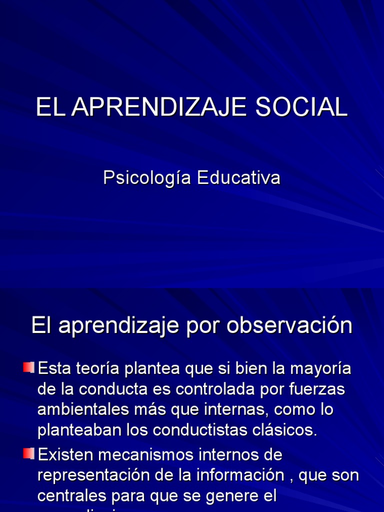 El Aprendizaje Social
