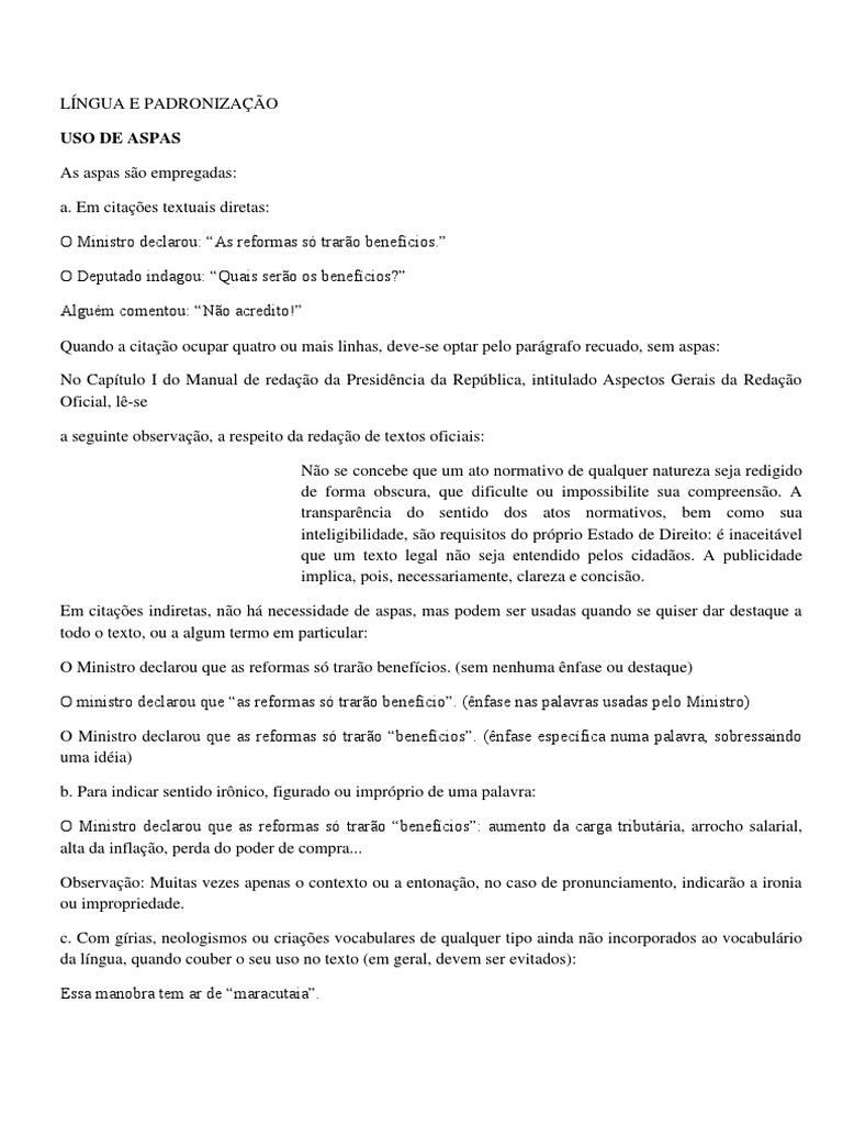 Uso de Aspas e Pontuação | PDF | Aspas, image size:768x1024