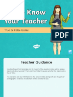 Get To Know Your Teacher True or False Powerpoint Game Ver 3