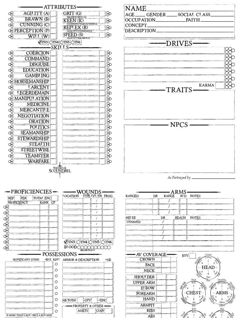 RPG Character Traits and Mechanics | PDF | Musculoskeletal System ...