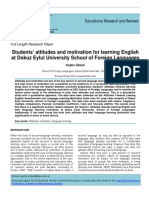 Students' Attitudes and Motivation For Learning English at Dokuz Eylul University School of Foreign Languages