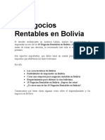 15 Negocios Rentables en Bolivia