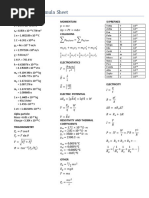 Physics 30 Formula Sheet: Constants Momentum Si Prefixes