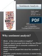 Sentiment Analysis: Rahil Arshad 2002422 M.Tech. CS I Yr