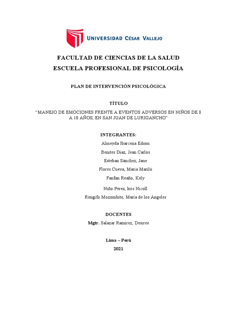 Programa de Intervencion Del Grupo (Ùltimo Avance) | PDF | Las ...