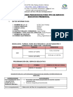 Actividades Pedagogicas para El Tipo de Servicio