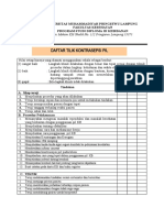 Daftar Tilik Kontrasepsi Pil KB