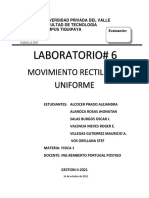 Movimiento rectilíneo uniforme laboratorio física