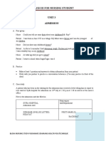 English Iii For Nursing Student: Unit 3 Admission