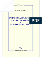 Peut-On Appliquer La Litteratur - Pierre Bayard