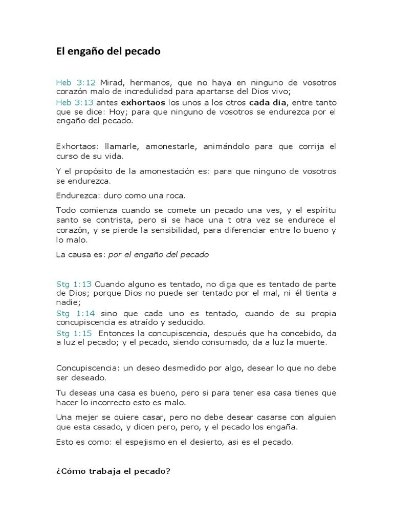 El Engaño Del Pecado | PDF | Pecado | Creencia religiosa y doctrina