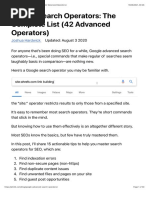 Google Search Operators - The Complete List (42 Advanced Operators)