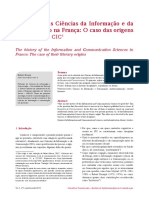 A História Das Ciências Da Informação e Da Comunicação Na França: O Caso Das Origens Literárias Das