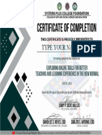 Certification of Completion