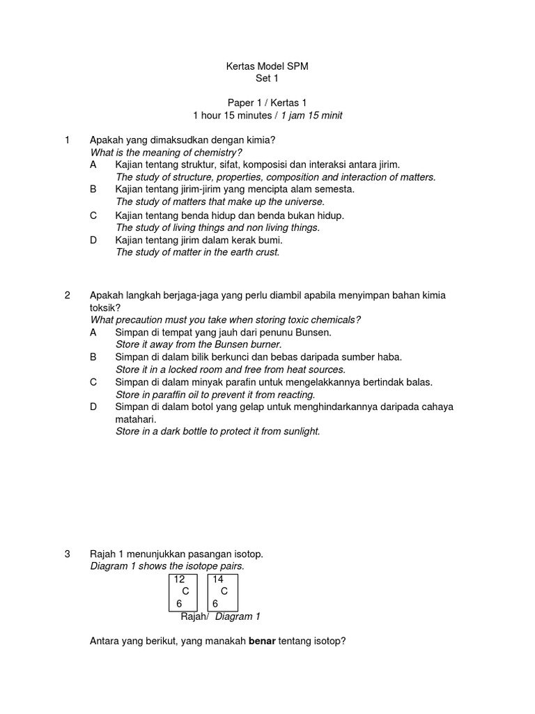 Modul SPM SET 1 | PDF | Sains & Matematika