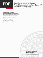 Auditing in Times of Change: A Qualitative Study On How Covid-19 Will Affect Audit Quality