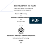 Reduction Behaviour of Iron Ore Pellets: Bachelor of Technology in Metallurgical and Materials Engineering