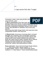 Menyanyikan Lagu Secara Solo Atau Tunggal: Perbedaan Materi Vokal Yang Dimiliki Oleh Dua Orang Yang Berbeda, Yaitu