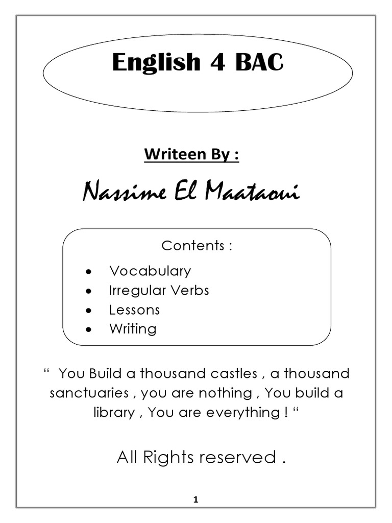 English 4 Bac _ Bac En Anglais Équivalent – TZXPTR
