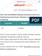 Expedisi J & T Express: Layanan Tarif/kg ETD