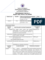 Department of Education: Performance Task No. 3 English, Math, Science, TLE, MAPEH